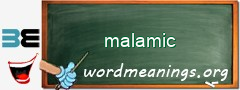WordMeaning blackboard for malamic
